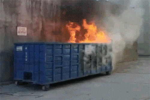 Animation of a dumpster fire