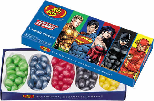 Jelly Belly: Justice League packaging